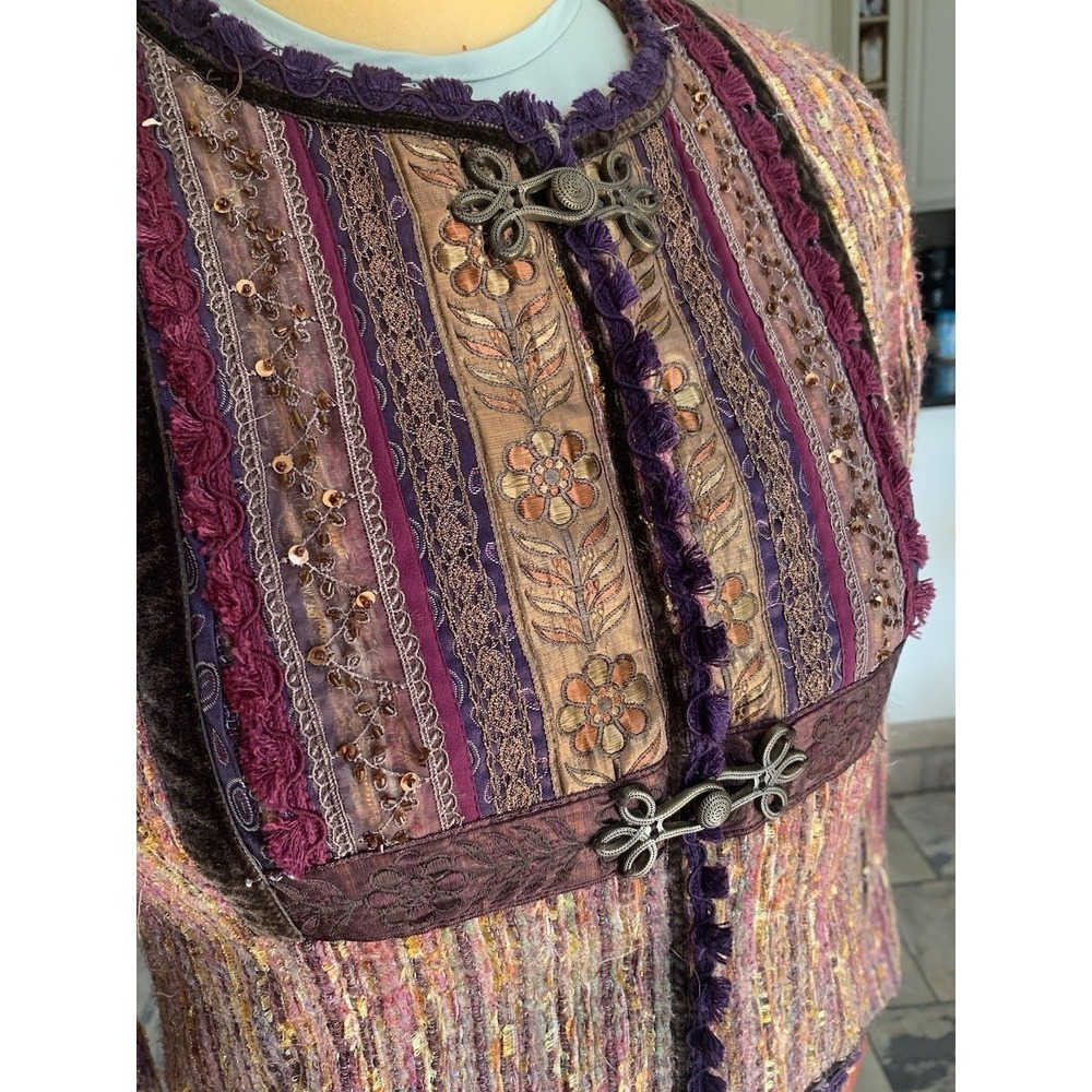 $345 Cynthia Steffe Brown/Purple Cropped Blazer, Size 2, NWT - Picture 4 of 9